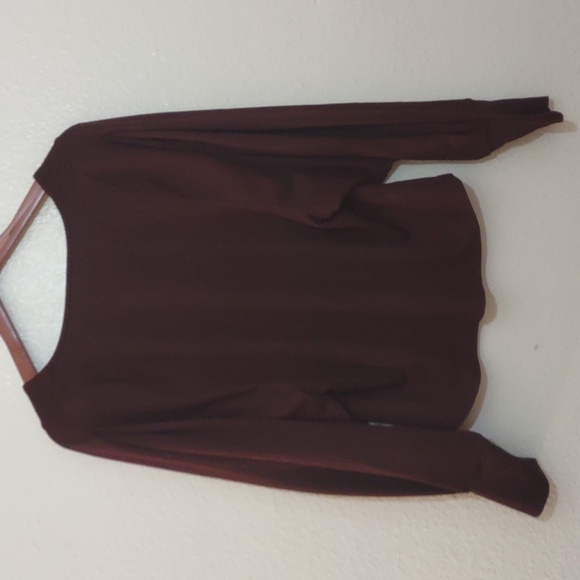 PRE OWNED BANANA REPUBLIC LONG SLEEVE SHIRT SIZE M COLOR BURGUNDY LIGHTWEIGHT - Picture 7 of 7